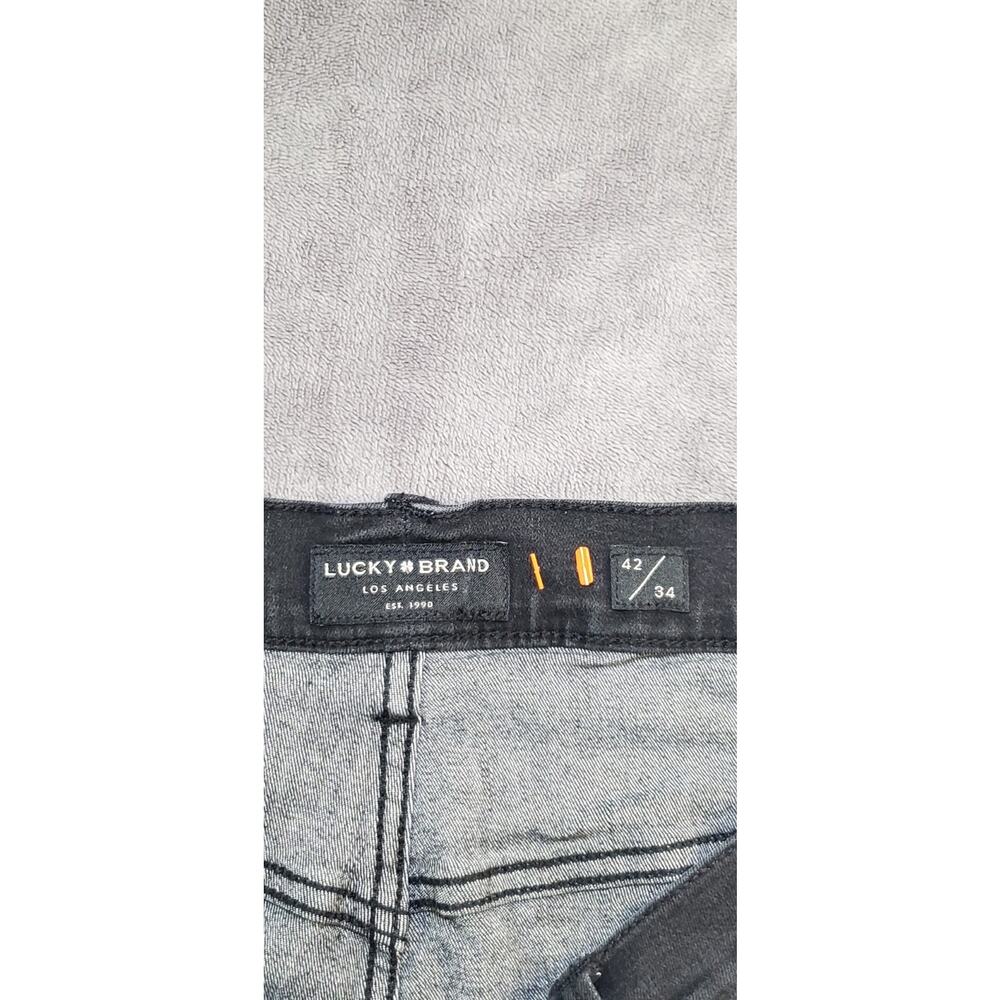Lucky Brand Mens Sz 42/34 Athletic Fit Straight Leg Jeans Black Wash Denim C32 - Picture 7 of 12